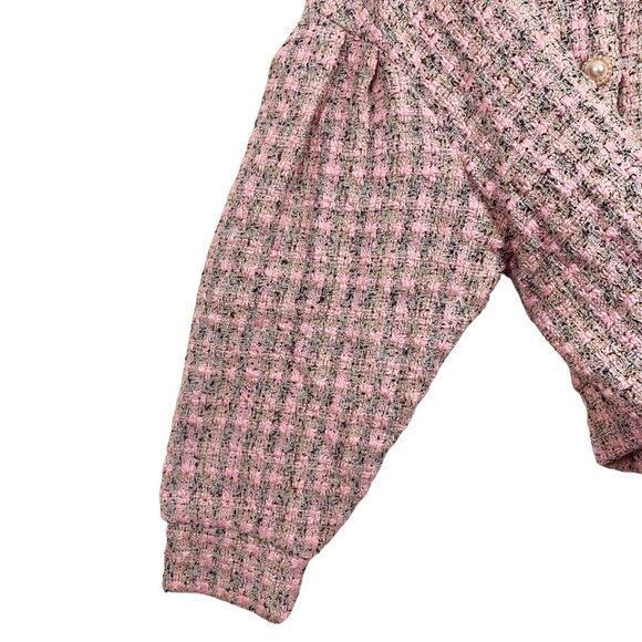 SHEIN woman's textured cropped jacket pink size 2xl - Picture 15 of 15